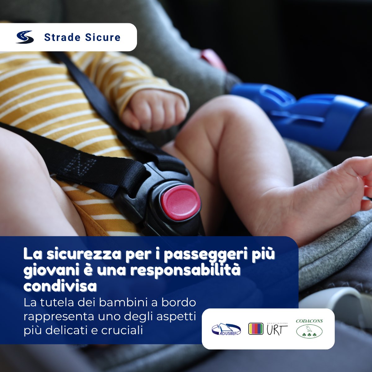 Codacons's tweet photo. 👶 Un bambino in auto deve essere sempre protetto.
❌ Tenerlo in braccio NON è sicuro, nemmeno per pochi metri. 
✔ Il seggiolino omologato e corretto salva la vita.
La prevenzione e la sicurezza iniziano ancora prima di partire.
👉 https://t.co/UClpLAVAUC
#StradeSicure #Bambini https://t.co/Om4My6BrdT