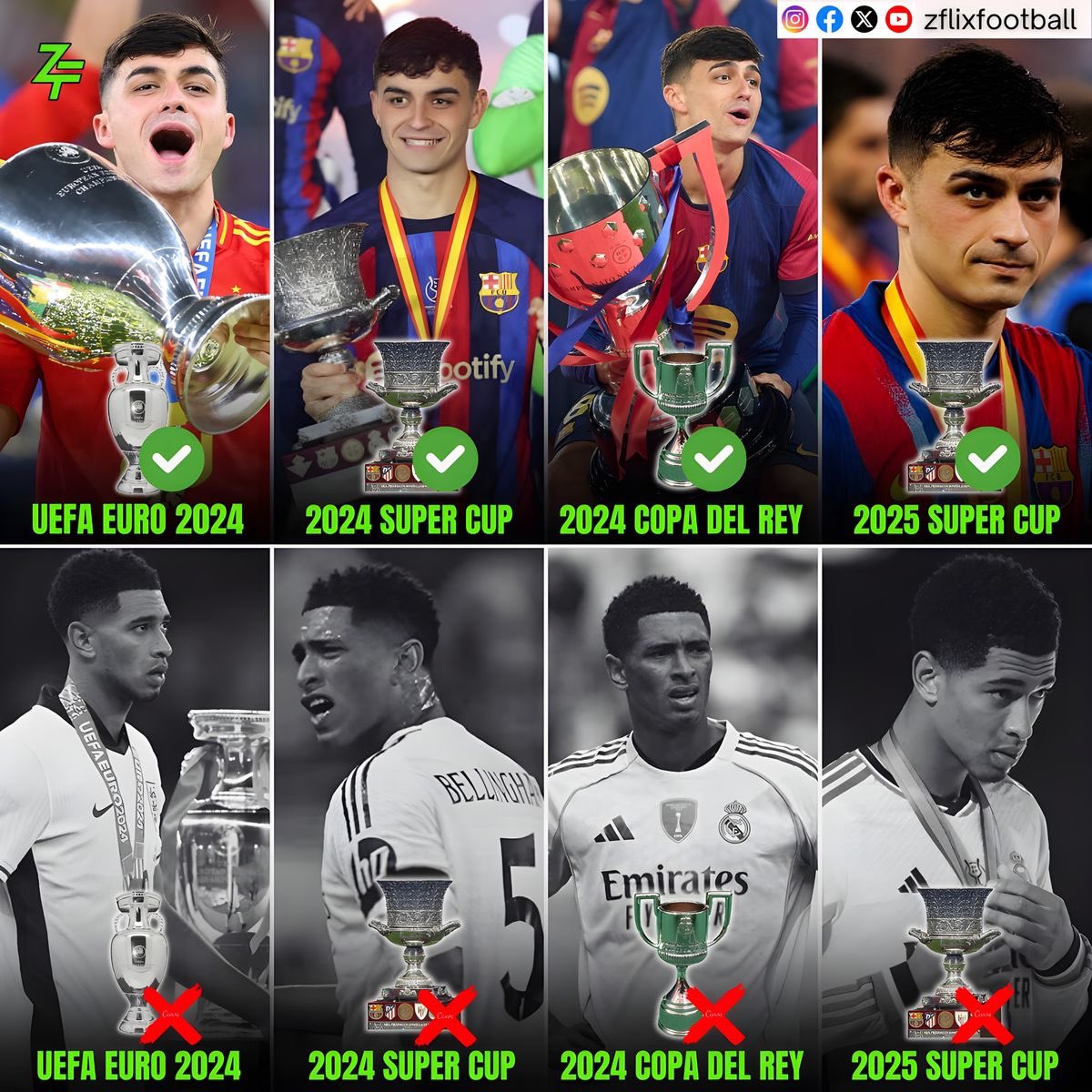 Tobs_fc's tweet photo. Even Modric never lost 4 finals in a row to Iniesta. How did Bellingham lose 4 finals in a row to Pedri. 😭 https://t.co/gdIWfDXl4H