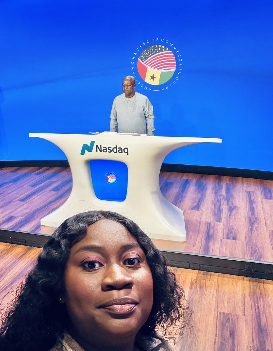 Iam_aJournalist's tweet photo. Covered President John Mahama’s Nasdaq Closing Bell Ceremony.
In just a few hours, he’ll address the world at the United Nations General Assembly.
I’m seated. 🇺🇳 🇬🇭 https://t.co/KLRUttV3CV