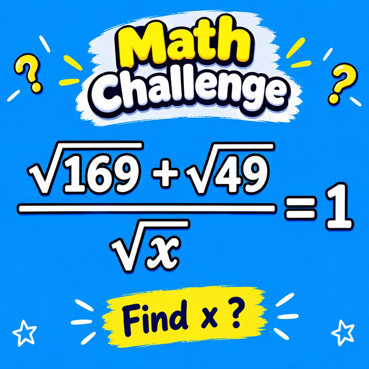maths869's tweet photo. Find the value of x ?

 x   =   ? https://t.co/UoHIgxPokw