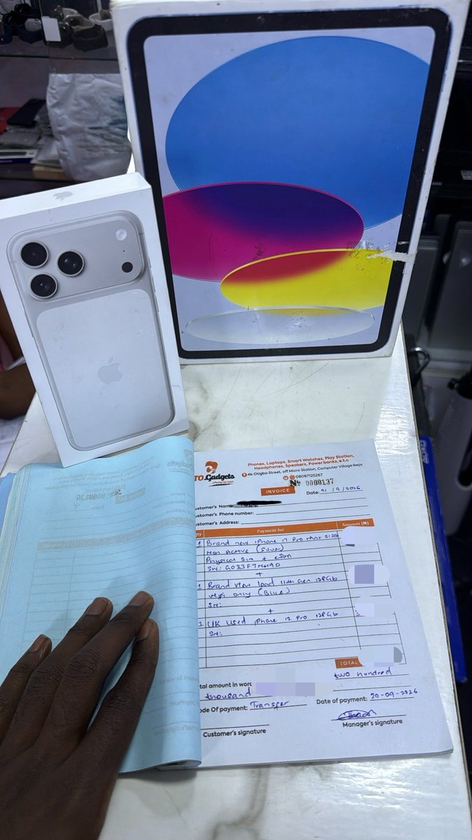 tg_okereke's tweet photo. Ilorin 🚀 

Brand new iPhone 17 Pro Max 512Gb + Brand new Ipad 11th Gen 128Gb 

Delivered ✅🚚 https://t.co/jXxUSqwZKy