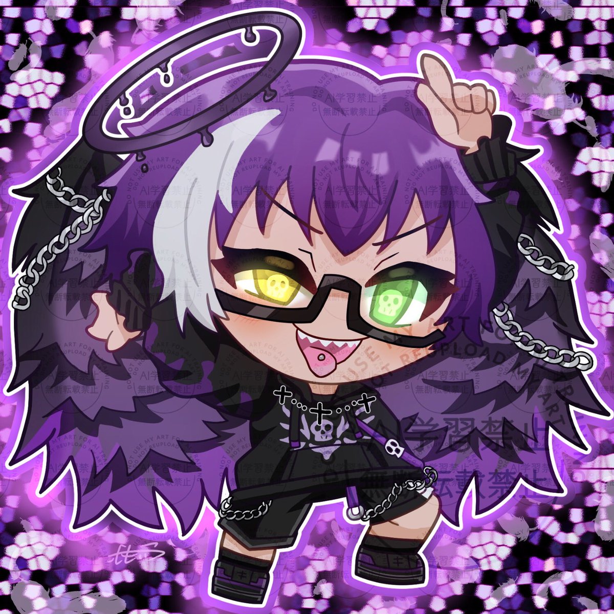 HobbyNick29's tweet photo. #イラスト #SDイラスト
#絵描きさんと繋がりたい 

💀堕天の微笑🪽 https://t.co/NXgieWvdRs