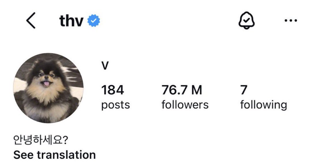 BTSVChartData's tweet photo. Taehyung changed his IG bio:
“안녕하세요?”

 “Hi?” in Korean. https://t.co/J29M4dEtqE