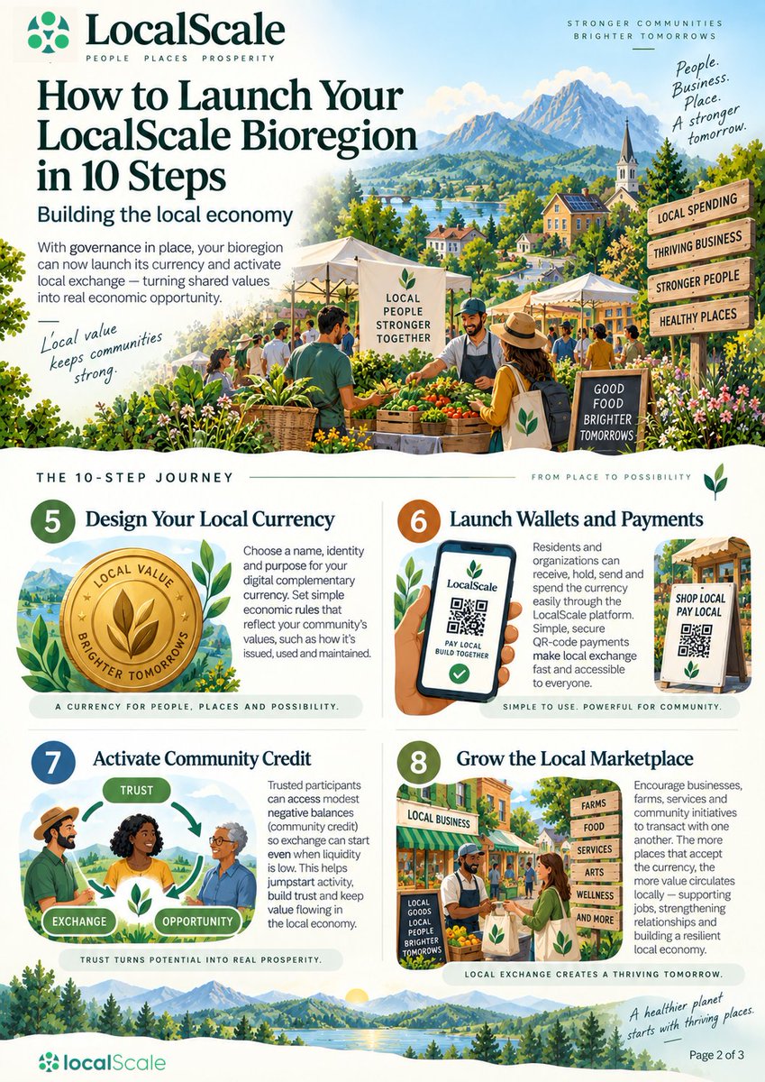 localscaledotai's tweet photo. How to get your #bioregion started on @LocalScale
 - Part 2 (steps 5 to 8) #regenerative #economies cc @RiekiCordon @FreeCascadian @CascadiaDept https://t.co/PyF0KQYY4h