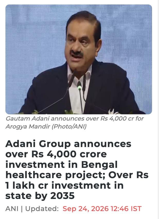 VinodK_23's tweet photo. Phase I mein hi ₹4,000 crore ka investment Kolkata mein
51.75-acre campus par kaam shuru
Ye sirf shuruat hai, aage aur bhi bada vision hai
#AdaniWithBengal https://t.co/mB4Iyalhmz