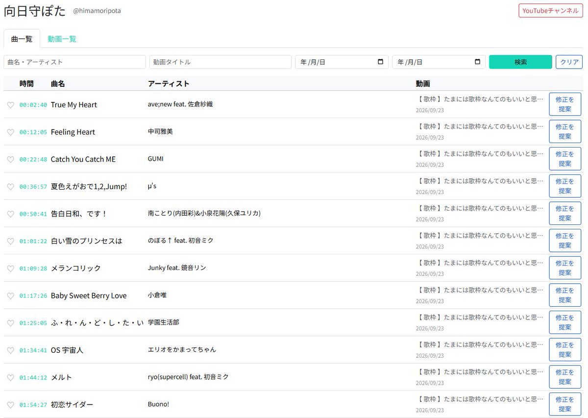 interceptor128's tweet photo. #向日守ぽた 
昨日の歌枠が追加されました！復習にどうぞ！
ラブライブμ's曲は、かぶりなしで3曲目みたいですな
https://t.co/tRLonA5H95 https://t.co/ubvhI6wC54