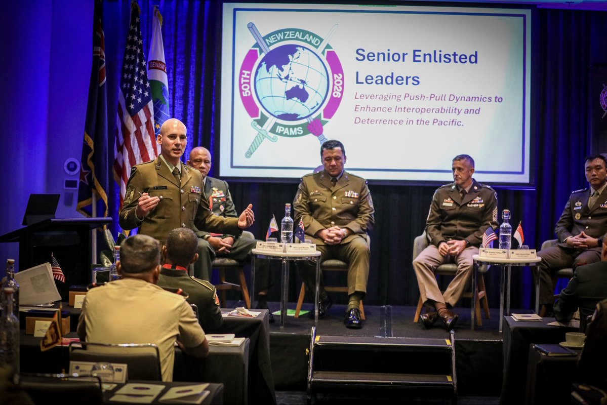 USARPAC's tweet photo. Together, allies and partners contribute to a stronger, free and open Indo-Pacific.
The event included panels, workshops, syndicates, team-building physical fitness, and attended a
Pōwhiri at the Te Taua Moana Navy Marae.
#IPAMS26 #AlliesandPartners #FreeandOpenIndoPacific https://t.co/Hv2g2SSmZe