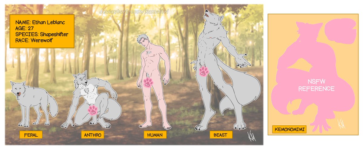 KaMaItri's tweet photo. Buying this adoptable:
You gain the right to freely use all the designs of this character ( Feral, Anthro, Human and Beast ) , to make other drawings, to modify it and insert it into stories.

#furry #beast #adoptable #characterdesign #shapeshifter #transformation #werewolf #wolf https://t.co/zmWGaYmu8A