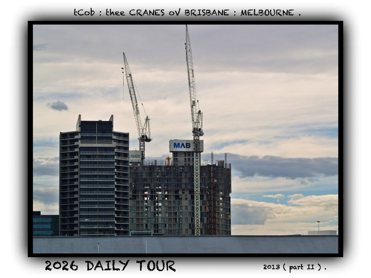 no1cranespotter's tweet photo. #CRG_DLTN :
in Association w/ Crane oV thee DaY presents #COLLECTABLE LOCATIONS :
oV #theeCranesovBrisbane /)'>
A Tower Crane Art Photography #COLLECTION for the last 23 years.
in LEAD UP to AFL FINAL - MELBOURNE WEEK :
DAY : 267 - HARBOUR ONE : MELBOURNE . https://t.co/mjarFnz5l7