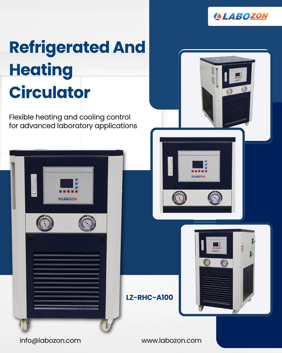 labozon's tweet photo. Refrigerated And Heating Circulator LZ-RHC-A100
Cooling & heating in one unit, -5 °C to 100 °C with ±0.03 °C stability. A PT 100 sensor and a 6 L/min (0.35 bar) pump.
info@labozon.com
Learn more: https://t.co/zFFYiz4edj
#Labozon #Circulator #HeatingCirculator #LabEquipment https://t.co/k886y3OeVY