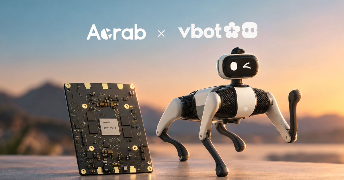 Acrab_Ai's tweet photo. Helping physical AI grow beyond built-in compute. 🤖

Excited to team up with Vbot, an excellent embodied AI company focused on living spaces! 🤝

Together, we’re developing an Agent Compute Module that gives robots expandable compute and memory—to run larger, specialized AI models, gain new capabilities, and enable richer real-time interactions.

One robot. Expandable compute. Scalable intelligence. 🚀
#AcrabAI #Vbot #AgenticAI #EmbodiedAI #Robotics #EdgeAI #AIAgents #OnDeviceAI #AgenticCompute #PhysicalAI
