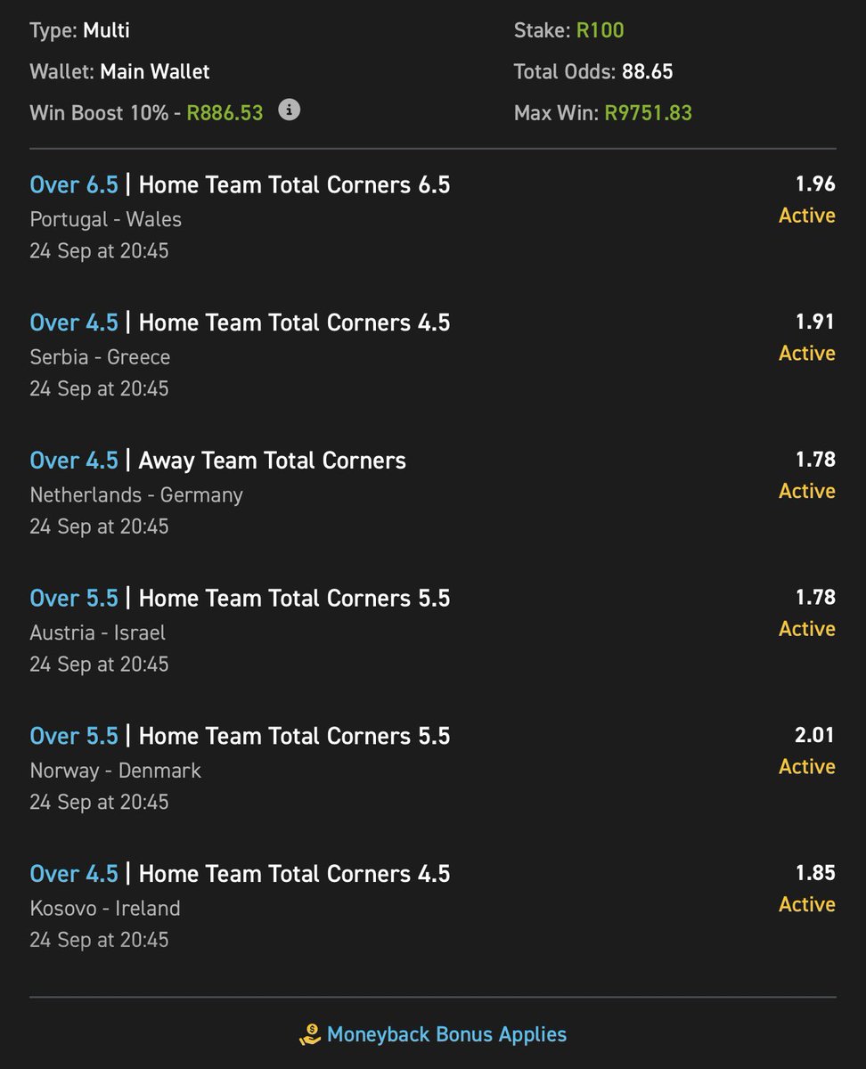 aidenchaggie's tweet photo. ๐ Team corners
๐งพ Easily play on Easybet๐๐ฝ 03-330147
๐ New users: Get R50 Sign Up Bonus + 150% First Deposit Match Bonus, use Promo code CHAGGIE50
๐Get a guaranteed reward every Saturday regardless of the outcome.
18+ T&Cs apply
#YellowNation
#YellowArmy https://t.co/Qz0xIW85c5