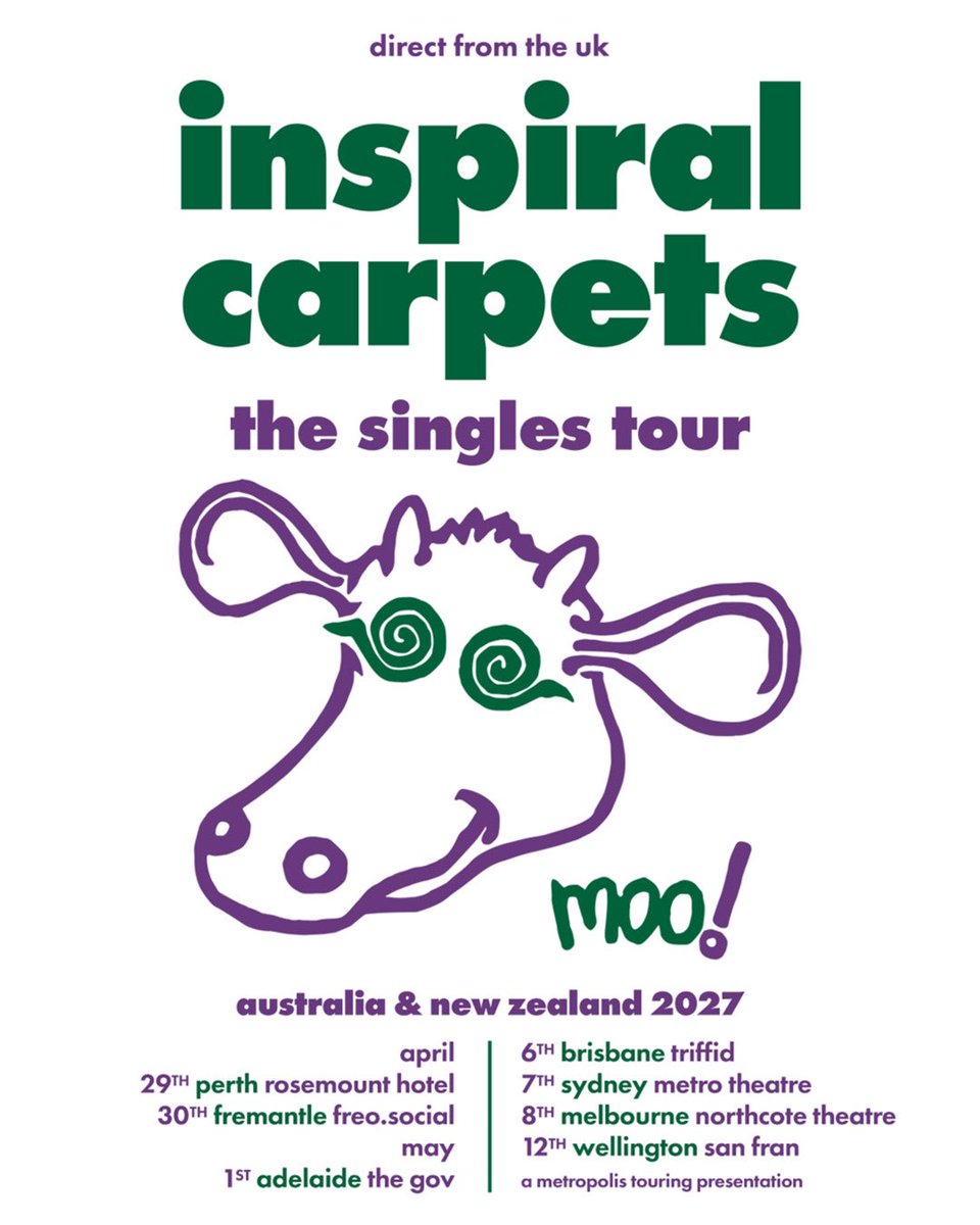 therealboon's tweet photo. Pleased to announce we’re heading back to Australia and New Zealand. Tickets on sale next Thursday (1st Oct). We’ll be playing all the hits, album classics and songs from our new album. Can’t wait! xxx https://t.co/85Znm0azFH