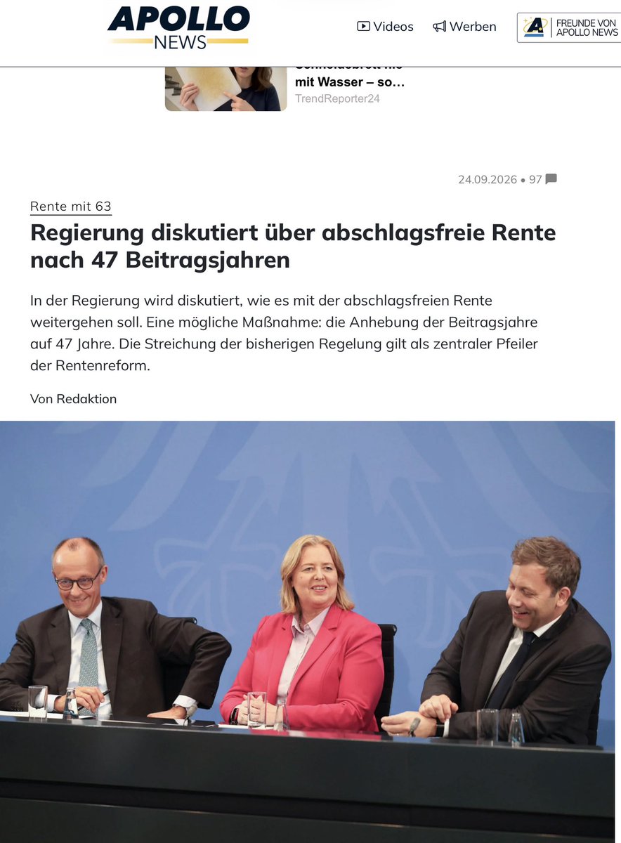 kripp_m's tweet photo. ….jetzt diskutieren sie über die Erhöhung der Beitragsjahre von 45 auf 47 Jahre…man fasst das alles nicht mehr… https://t.co/goNCstggE8