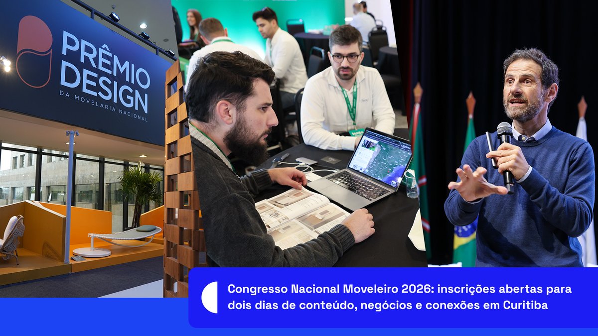 abimovel's tweet photo. Congresso Nacional Moveleiro 2026: inscrições gratuitas e abertas para dois dias de conteúdo, negócios e conexões em Curitiba. Evento ocorre nos dias 4 e 5 de novembro. Saiba mais:
https://t.co/EhnLeu2iqB https://t.co/gTKiUE8gnV