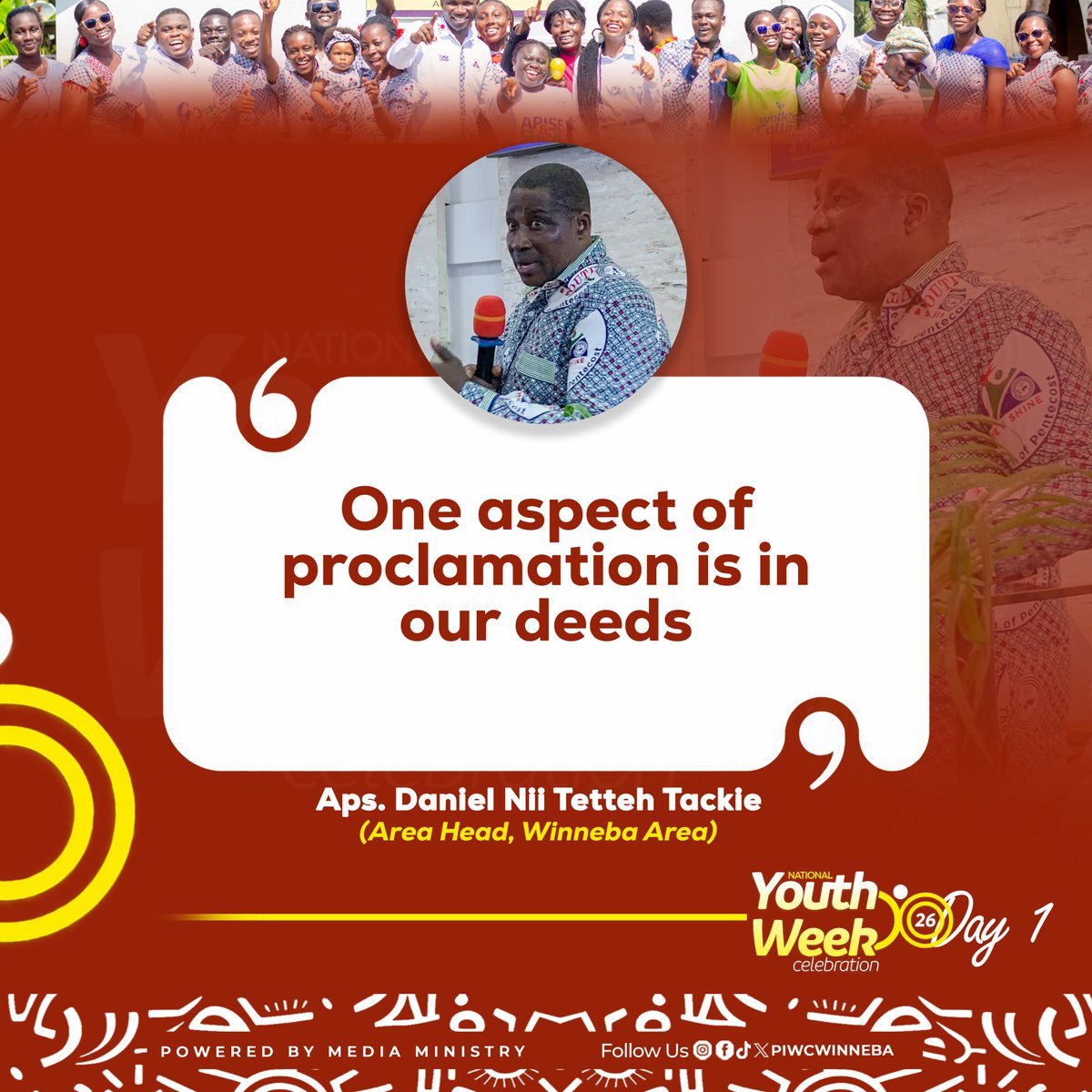 piwc_w's tweet photo. Wherever God has placed you, let your words and your life make Jesus known.
| #NYWC26 | #MakingJesusFamousEverywhere | #PossessingTheNations | #ReachOut | #TakeOver | #piwcwinneba |
ββββββββ
> Powered By:
> Youth and Media Ministry https://t.co/Ofk0kvAO6I