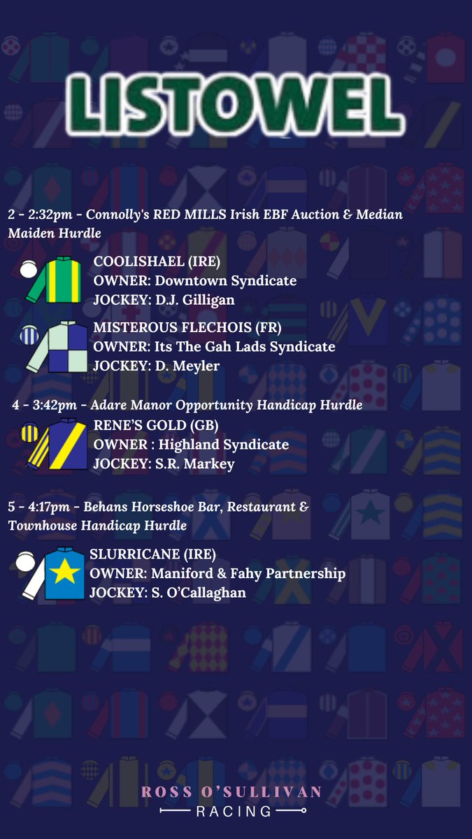 rosullivan82's tweet photo. TODAY’S RUNNERS 🏇

@ListowelRaces 📌

Good luck to all connections 🍀 https://t.co/DG447wro2A