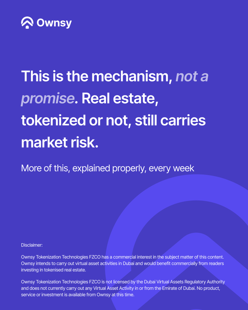 Ownsyofficial's tweet photo. 2/2 Everyone throws around the word "tokenisation" like it's obvious. It isn't.
Swipe through for the actual mechanism https://t.co/bYeKEC3uGD