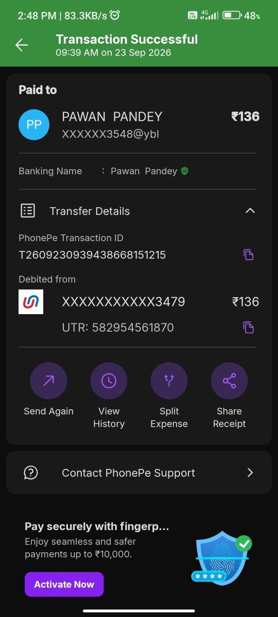 Lostboy_210's tweet photo. @UberIN_Support @Uber_India was charged twice for my ride on Sept 23. My Uber receipt shows ₹87.44 deducted from Uber Cash, while I also paid the full ₹136 via PhonePe after the ride. This means I was charged an extra ₹87.44. Please verify the transaction and refund the extra. https://t.co/VFV8v3UKLO