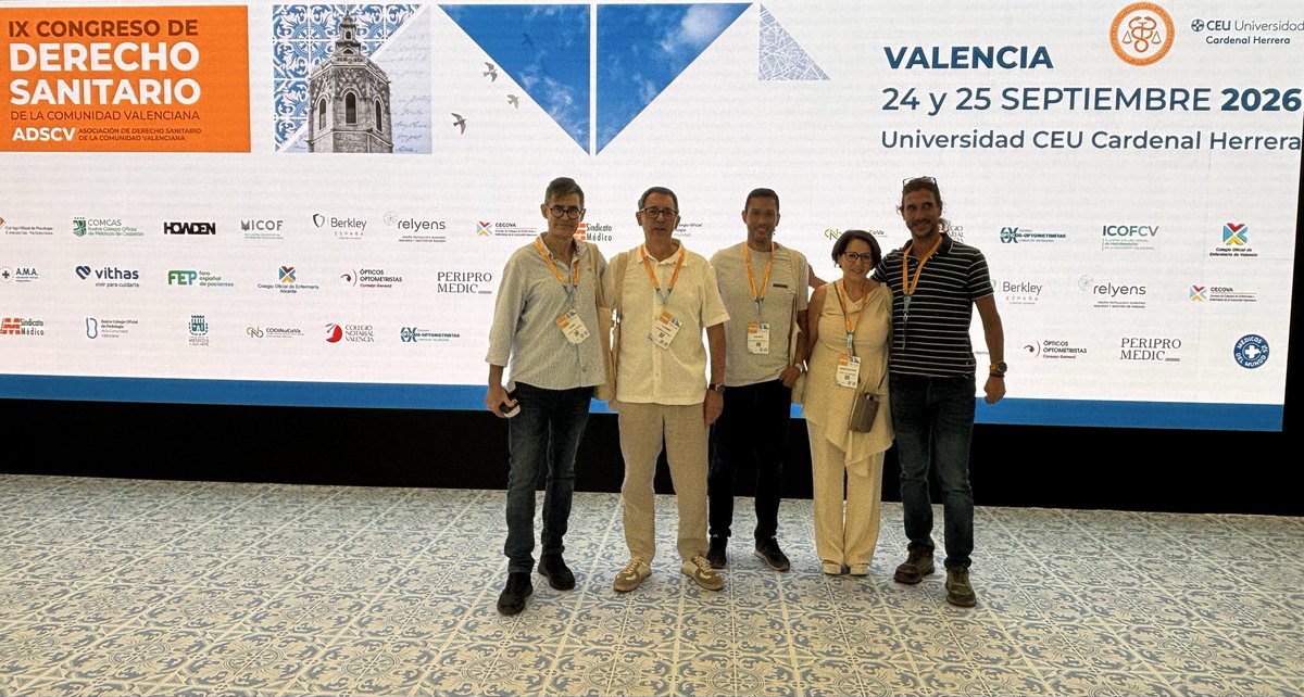 CESM_CV's tweet photo. 🏛️ CESM-CV presente en el IX Congreso de Derecho Sanitario de la Comunitat Valenciana.
Nuestros representantes durante la inauguración de esta nueva edición del encuentro de referencia sobre la sanidad y la profesión médica.
#CESMCV #SindicatoMédico #DerechoSanitario #Valencia https://t.co/x3AM1Oatix