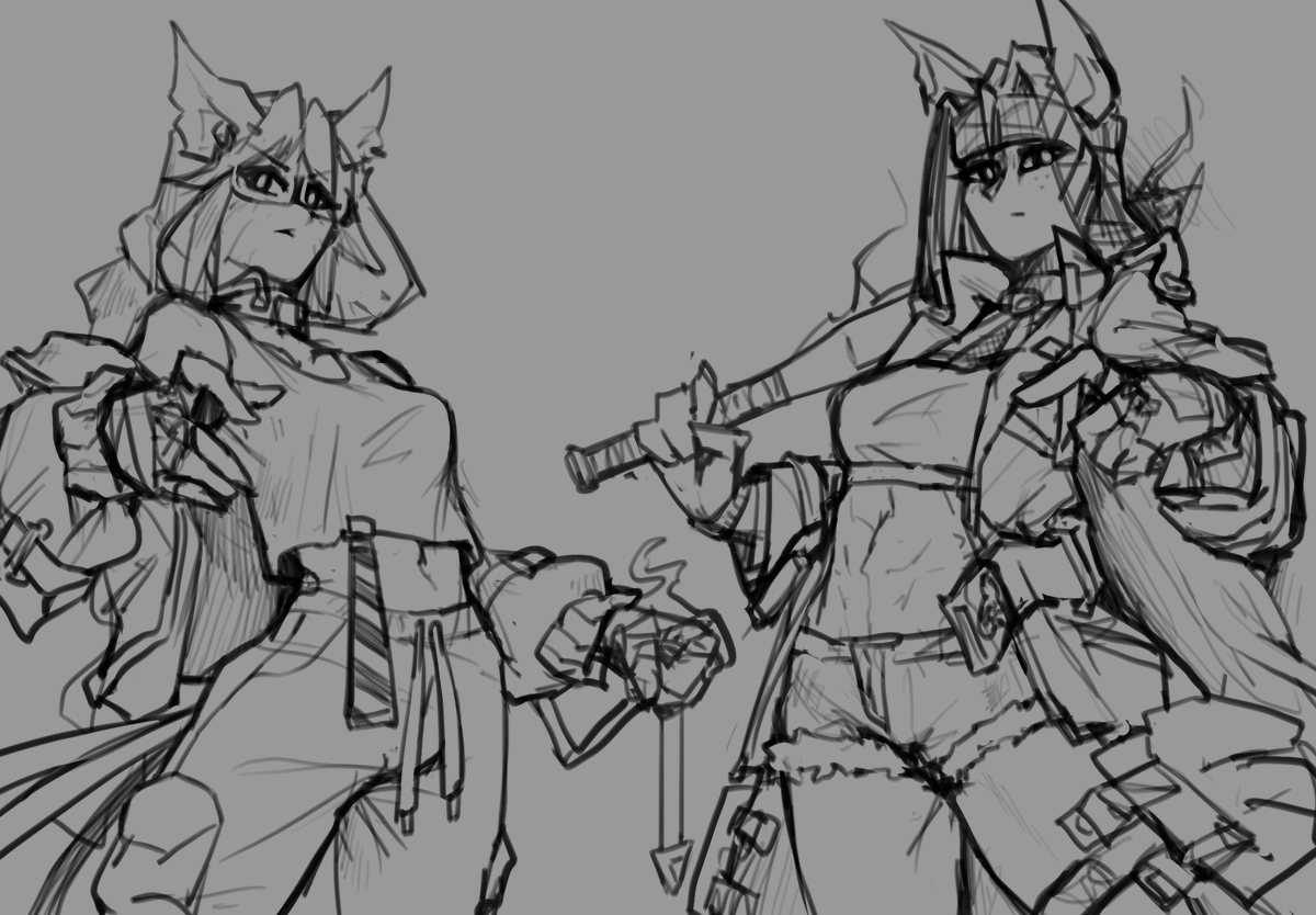 Sconter0214's tweet photo. old goddie &amp; una &amp; luna sketch https://t.co/1lIStooG3A