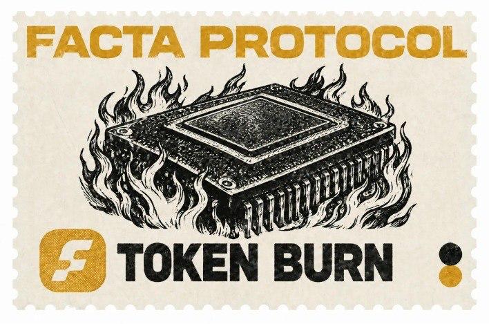 FactaProtocol's tweet photo. 3.4% of $FACTA supply is now burned. Last burn: 1.4% This burn: 2.0% Total gone: 3.4% 

Verify: https://t.co/dnNsLupCa1 $FACTA is a compute receipt, not an inflation token. Minted only when GPU compute is verified. Burned when users redeem it for GPU-hours. Supply only goes one direction. $FACTA