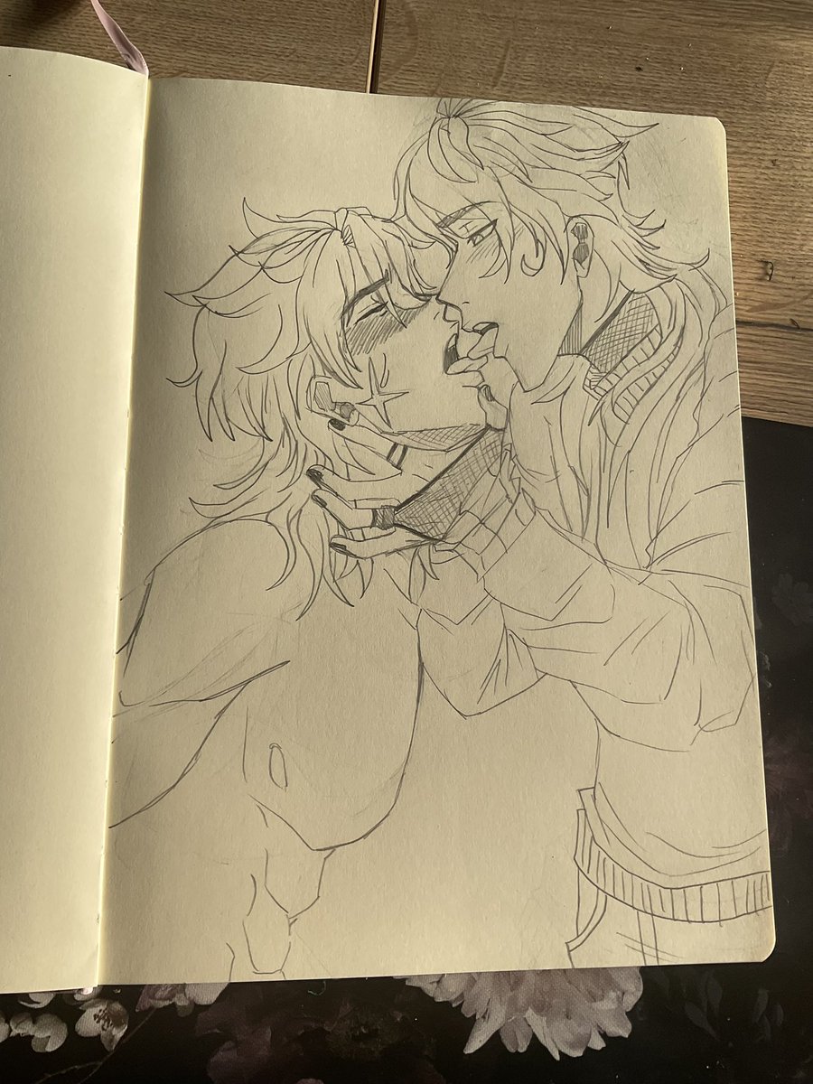 sarah_dek27's tweet photo. when will ai bros realise that either not using ai for image generation, or just picking up the pencil gets allot more respect that saying stupid stuff like "break the pencil, ai is the future"....all ai image generating does is rott peoples brain, as a punishment, here is yaoi😍 https://t.co/rJTbdLcrYB