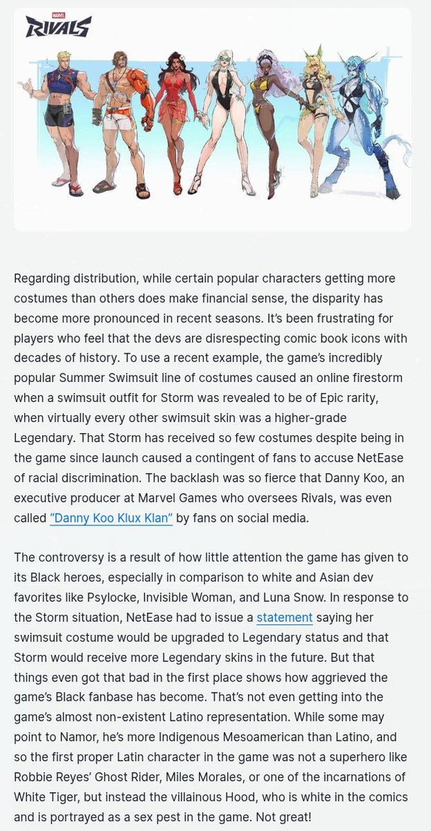 GameCharacterAI's tweet photo. There it is, they are now demanding "intervention" for Marvel Rivals because it has beautiful women in it and is... racist. You can't make this shit up.

My advice. Don't listen to them if you want to continue it to make money. https://t.co/eYnDAtqRIP