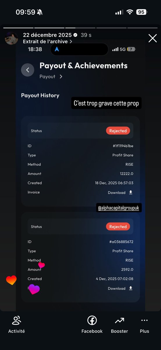 thxofx's tweet photo. @AlphaCapitalUK  — $11,000 PAYOUT DENIED

1/ I have been a trader for 5 years. I have held maximum allocations with @FTMO_com  and @fundingpips , alongside other prop firms, with more than $1.3M in total funded allocation.

2/ I passed Alpha Capital Group’s evaluation and received a $100k Qualified/Funded account. I traded it personally for 15 days, exclusively from my iPhone, before requesting an $11,000 payout at the advertised 80% split.

3/ On 16 September 2026, Alpha refused the payout and permanently banned my accounts and dashboard access. Their stated reason: their CID/device-identification system allegedly linked three devices associated with my account to another user, “Leo”, whom I do not know.

4/ Alpha has not alleged that Leo placed, copied, amended or closed any trade on my account. I have formally requested the relevant timestamps, IP addresses, session logs and technical evidence. As of 24 September 2026, I have received no substantive response.

5/ Four days before the payout request, I also joined Alpha’s affiliate programme. My content generated approximately $2,000 in account sales through my code, representing $200 in expected commission at the agreed 10% rate. Following the ban, I no longer have access to the affiliate dashboard or these records.

6/ I had also promoted a 3 × $50k Alpha giveaway. I was informed that winner selection is made by the influencer rather than through an independently random draw. In light of the termination, I ask Alpha to clarify publicly how this giveaway will now be handled.

7/ I am sharing documented facts, not making accusations. I remain ready to cooperate with a genuine technical review and will update this thread if Alpha provides the evidence requested.

Bonus: I'd already had problems with them last year regarding denied payouts, but I decided to give them another chance—a decision I now regret...