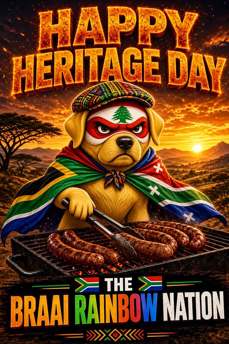 Doggof9's tweet photo. @elon 
Heritage Day. Two flags. One pack.🇿🇦🇱🇧🇿🇦🇱🇧🇿🇦🇱🇧🇿🇦🇱🇧🇿🇦🐕

Lebanon 🇱🇧 + South Africa 🇿🇦

Strength comes in numbers.

Two is always better than one. ☝️ 

Braai first. Loyalty always.
The flip is real.
$DOGGO is the alpha.
From Sebhel 🇱🇧with loyalty. https://t.co/v8uPGwV8aR