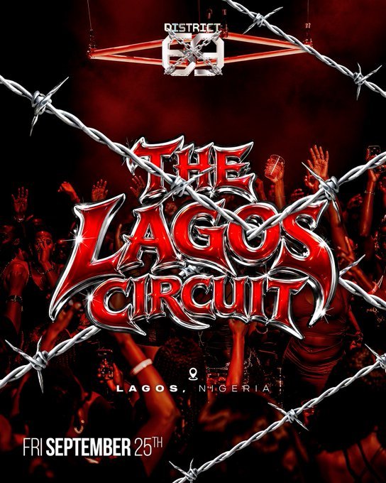 SEYNdiscover's tweet photo. District 69 is bringing Lagos first circuit inspired rave! Friday September 25th! I’m not sure Lagos can handle us! Phew! 😮‍💨 https://t.co/XSQ4uDmCnf