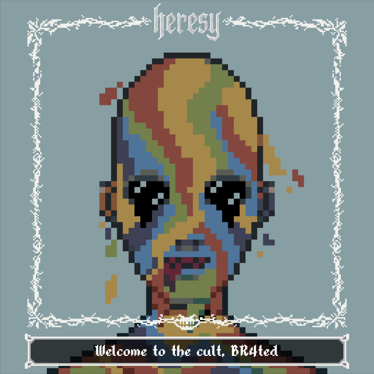 HeresyCult's tweet photo. It seems @BR4ted has arrived pre-corrupted.

We checked the corruption score twice. Concerning. 👁️

Welcome to the cult, BR4ted. https://t.co/VT8i2kALHq