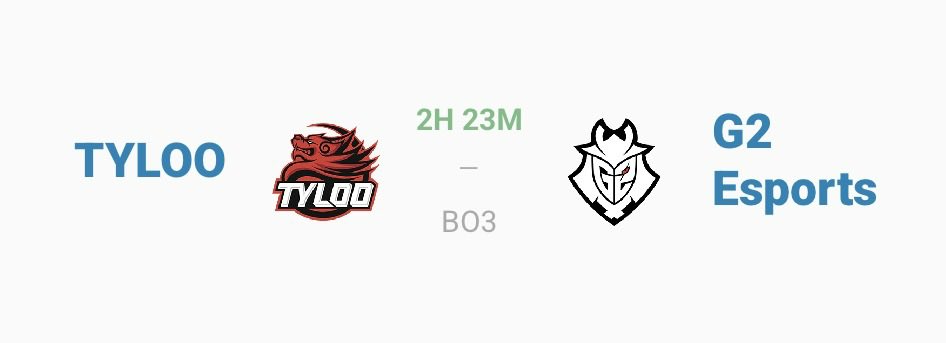 SouthernCrestGG's tweet photo. ONE HOUR TO GO. ⏳

TYLOO vs G2 Esports
Best of 3

Who are you backing? 👀⚔️ https://t.co/8ETtajD9K7