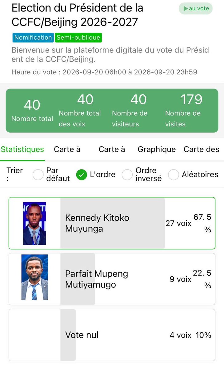 DevosKitoko's tweet photo. Fier de mon fils, Kennedy Kitoko Muyunga , proclamé Président de la Communauté Congolaise des Étudiants à Pékin (CCFC-Pékin) pour le mandat 2026–2027, à l’issue de l’élection du 20 septembre 2026.
Ton Génie  technologique est maintenant couplé d'un leadership associatif. 
Bravo https://t.co/dXENX8MJkn