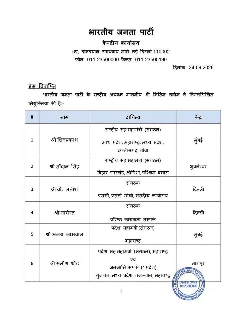 bjym4Rishabh's tweet photo. भारतीय जनता पार्टी के राज्यों के नवनियुक्त प्रदेश संगठन महामंत्री व प्रदेश सह संगठन महामंत्रियों को हार्दिक बधाई एवं शुभकामनाएं #BLSantosh #nitinnabin #sunilbanshal #Dharampalsingh #ShankarLalLodhi #PankajChaudhary #RamkishorSahu #BJPUttarPradesh #BJP4IND @BJP4India @BJYM @BJP4UP https://t.co/CtOQYW7M6m