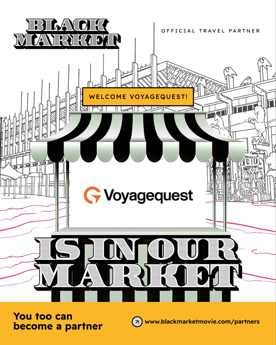 Switchvisuals_'s tweet photo. We’re taking Black Market beyond the screen! ✈️🌍

We’re excited to have Voyage Quest on board as the Official Travel Partner for Black Market.

September 26 at TBS is shaping up to be one for the books. Come ready! 🔥

#SwitchVisuals #WatchBlackMarket #GWR https://t.co/p4dr95LT6B