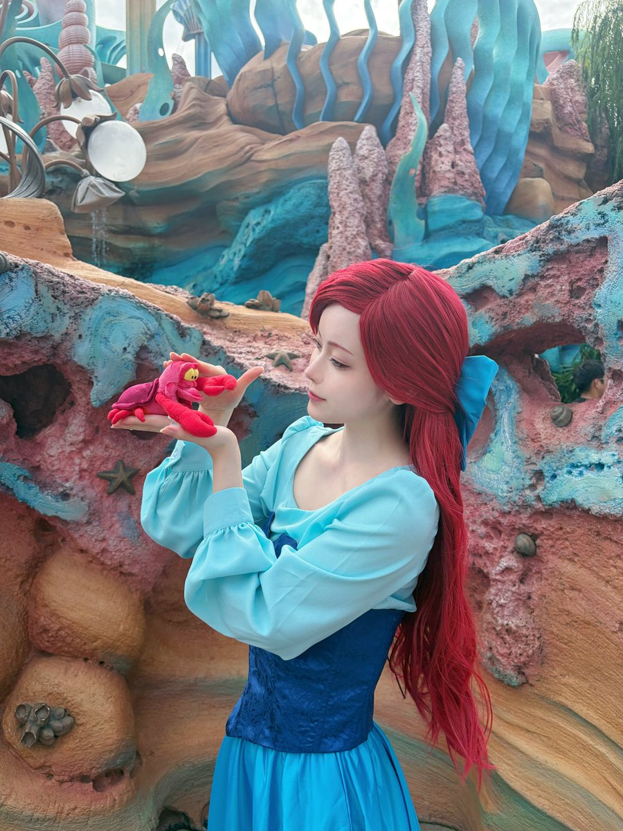 kanure928's tweet photo. アリエルで🌊楽しかった🧜🏻‍♀️️🫧

 #Dハロ仮装 
 #Dハロ仮装2026 https://t.co/X6kEQlEGdp