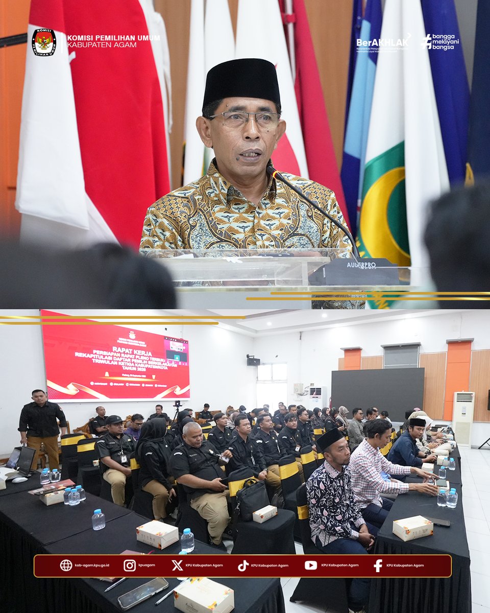 kpu_agam's tweet photo. #temanpemilih Ketua Divisi Perencanaan, Data dan Informasi Komisi Pemilihan Umum (KPU) Kabupaten Agam, Lizawati Fitri, mengikuti Rapat Kerja Persiapan Penetapan Pemutakhiran Data Pemilih Berkelanjutan (PDPB) Triwulan III Tahun 2026 yang diselenggarakan KPU Provinsi Sumatera Barat https://t.co/AMOXUE5enU