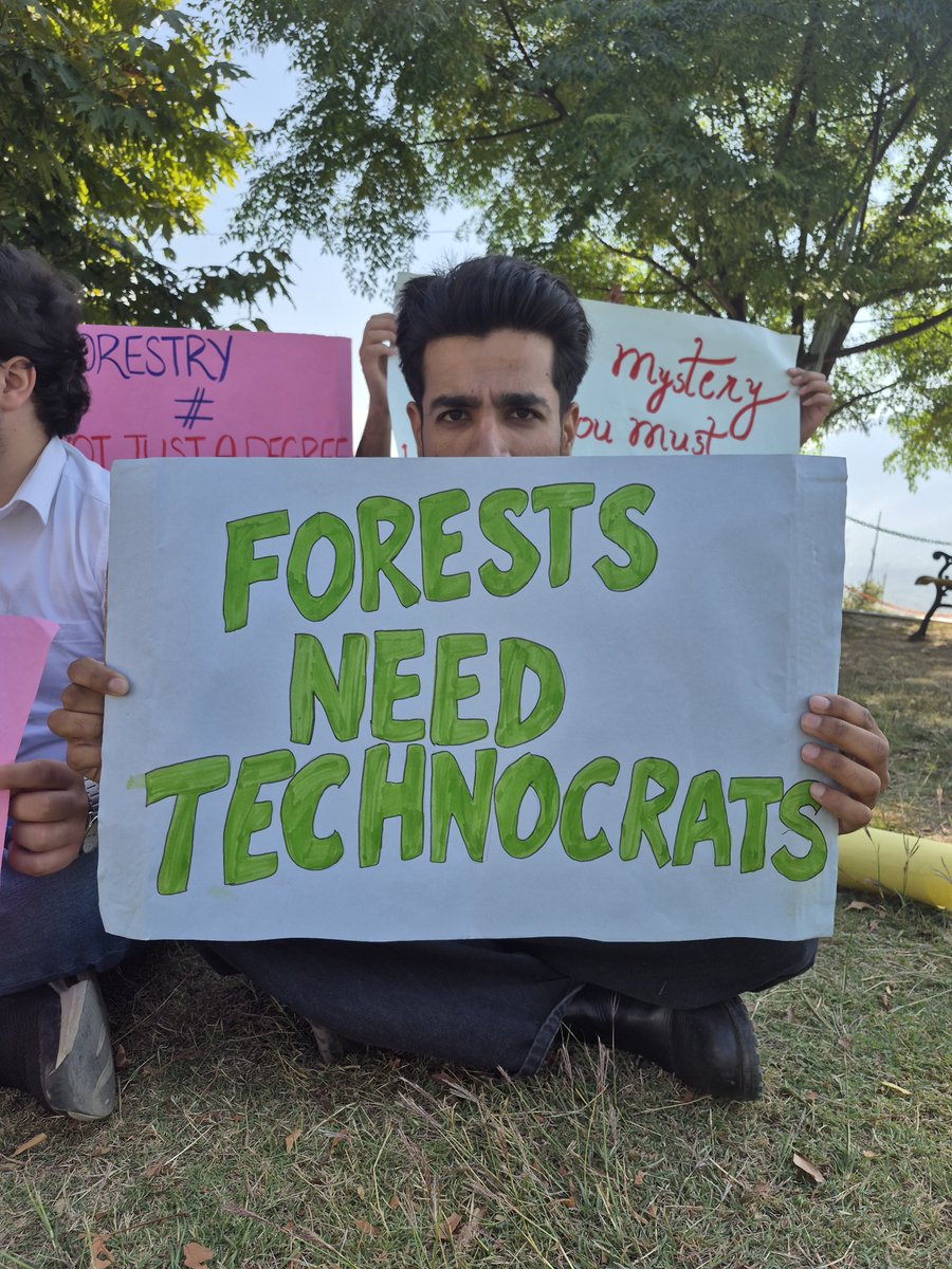 ZahibGaffar's tweet photo. Day 4 of peaceful protest. Forestry Students of Jammu and Kashmir continuously struggle regarding the eligibility rules and recruitments. https://t.co/5mClWsJ2xg