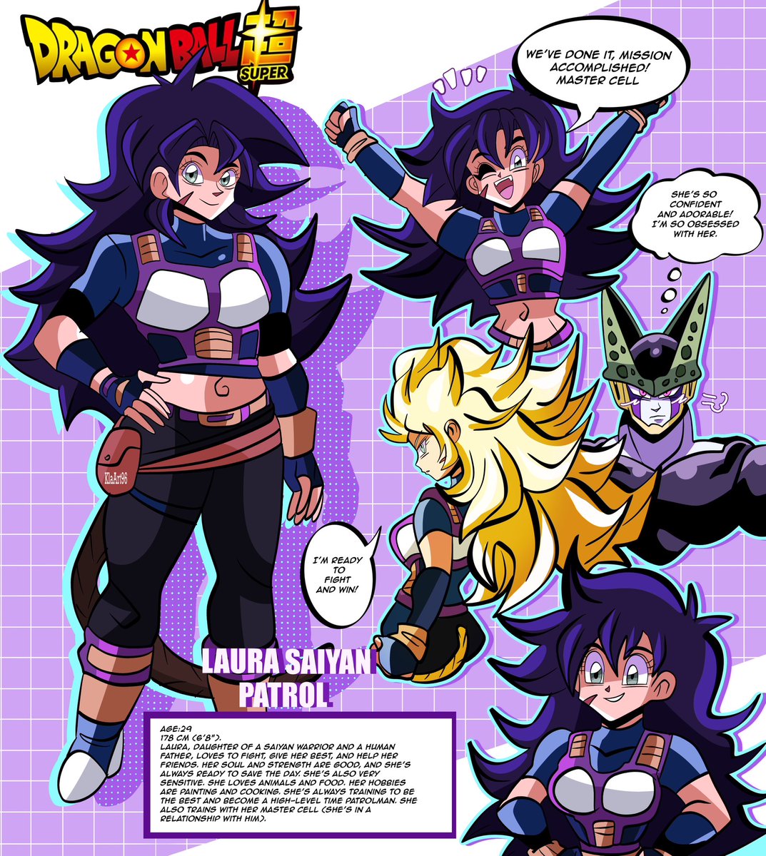 KlaArt96's tweet photo. LAURA – TIME PATROL ⚡
New Designer Style 💜💚☺️✨💪🏻
#dbzoc #selfinsertxcanon #yumeship #cell #DragonBall #perfectcell #Xenoverse3 #イラスト #DBXV3 #セル #dbz #ドラゴンボール #xenoverse #characterdesignㅤ https://t.co/3x2hDKLWeQ