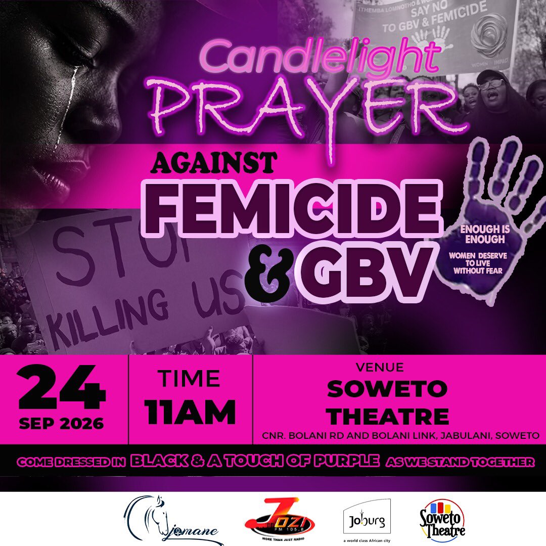 Djyme's tweet photo. We are gathered here @jozifm @sowetotheatres praying 🙏🏼 #enoughisenough please join us 🙏🏼 https://t.co/6SeNfR1MCj