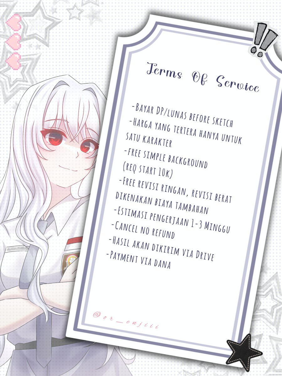 Nvtaa8's tweet photo. 🎨 OPEN COMMISSION! ✨

Kalau tertarik buat gambar OC, fanart, atau character kalian, feel free to DM me yaa ♡

#CommissionOpen #ArtCommission #DigitalArt https://t.co/2LBhcviHaK