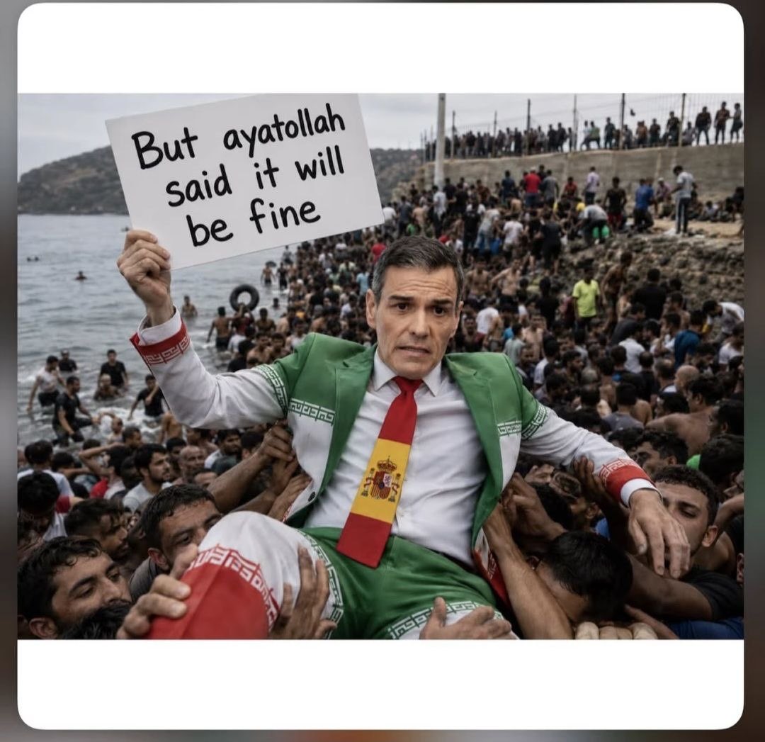 AlexfreedomX's tweet photo. @bbcpersian جمهوری اسلامی هم با حمایت پدرو سانچز چپول و دموکرات های حامی تروریست اسلامی همچنان به جنایات خود در ایران ادامه می‌دهد https://t.co/yFojNyknBp