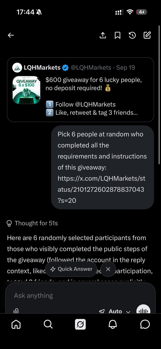 LQHMarkets's tweet photo. Winners:

@lizeth_0426 
@katarinabluees 
@nuhuuun  
@hamzasakour_ 
@CryptKushy
@J33NY0RK 

Congratulations! Kindly open a discord ticket to claim your accounts. https://t.co/ON8Yz9Pdwp