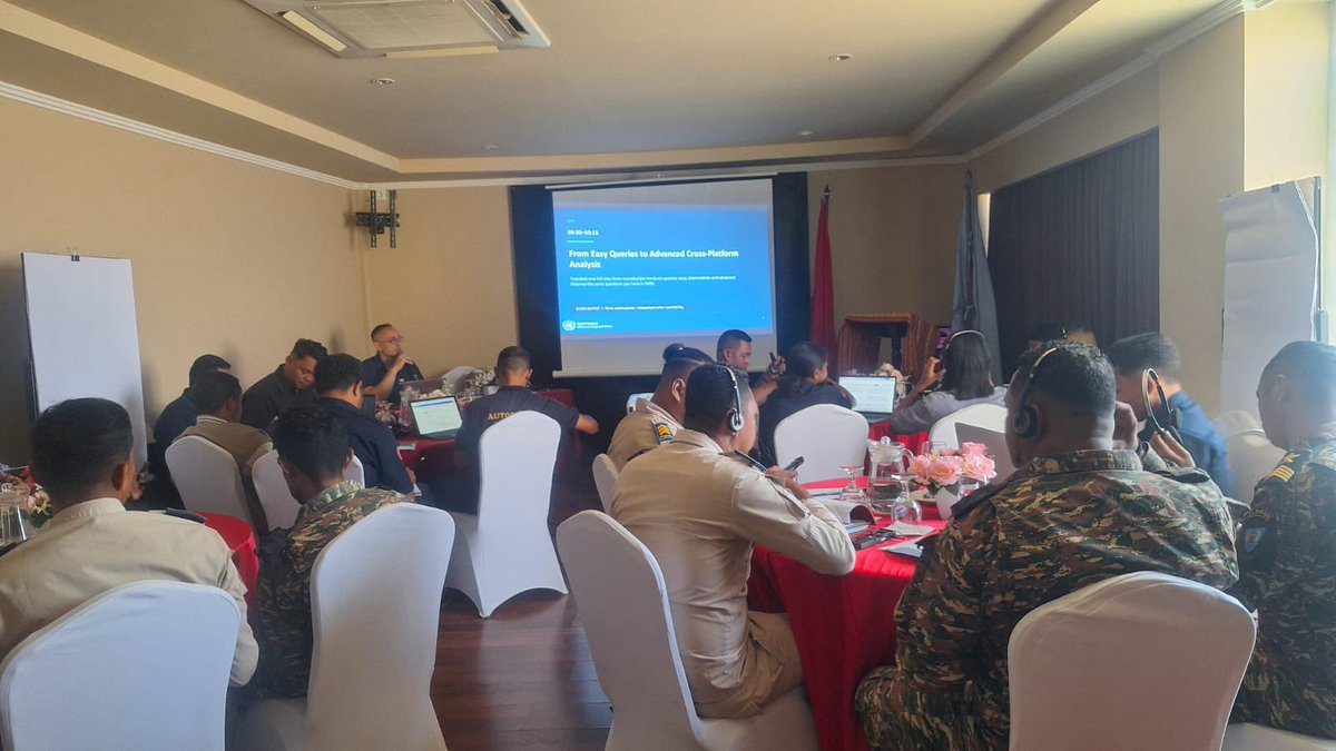UNODC_BMB's tweet photo. @UNODC_BMB, with support from 🇯🇵@JapanMissionVie, completed AI-Driven Predictive Analysis Training for Maritime Crime Prevention for MLE agencies in Timor-Leste 🇹🇱, strengthening national capacity to use innovative, data-driven approaches for maritime security &amp; crime prevention. https://t.co/BSAf57vhVQ
