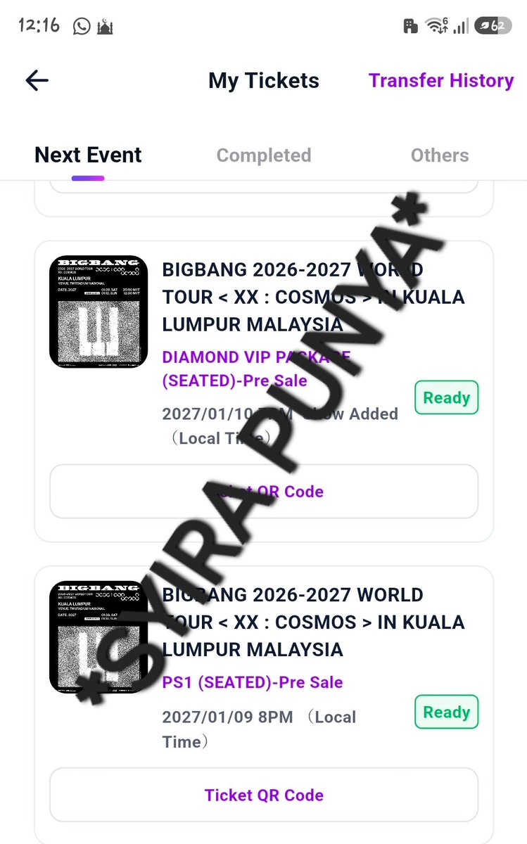 Princess_Naught's tweet photo. WTS | BIGBANG IN KL 🇲🇾 
1 xPS1 tickets available 09/01
1 xDiamond tickets available - 10/1
💺Will be seat next to me for both day 
❗️Price include ts &amp; membership fee
 👀Looking 4 serious buyers  
🌏Local &amp; inter fans welcome 
📩DM if berminat! 
#BIGBANG #BIGBANGinKL #BIGBANGINKL https://t.co/Ci2ounNAK7