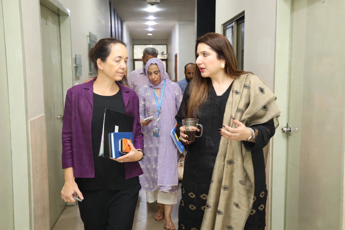 JahanAraWattoo's tweet photo. It was wonderful to host Ms. Anita Hirsch, Country Director WFP Pakistan, and her team at @PUNJABPSPA today.
We spoke about something very close to my heart .how we protect our most vulnerable. For me, this is personal.
That is why I believe Adaptive Social Protection must be our agenda for the next 10 years.
It’s time we move from giving relief after a crisis to building resilience before it. With PSER ,our landmark registry .we now know our people, their needs, their vulnerabilities at their doorstep. This means we can reach a mother, a child, a family in need, in time.
With partners like @WFP standing with us, I am confident we will build a Punjab where no one is left behind.

@WFPPakistan