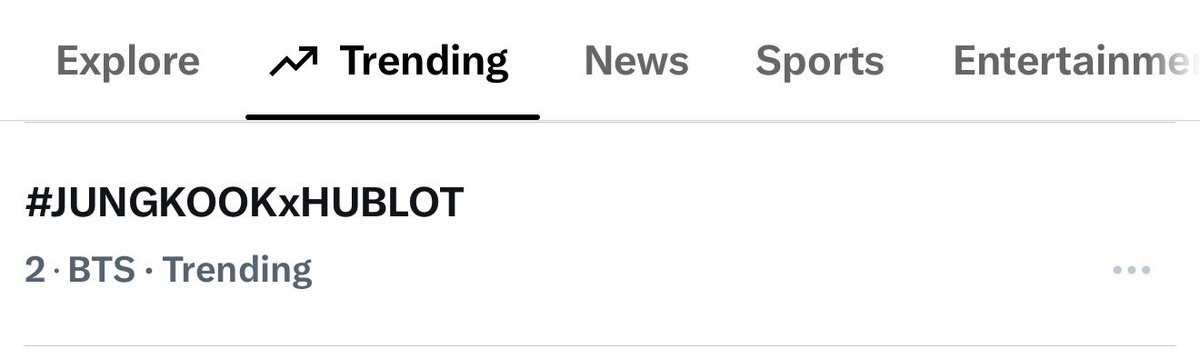 JJK_Times's tweet photo. #JUNGKOOKxHUBLOT is trending at #2 in South Korea! https://t.co/dk7H0b5bS8