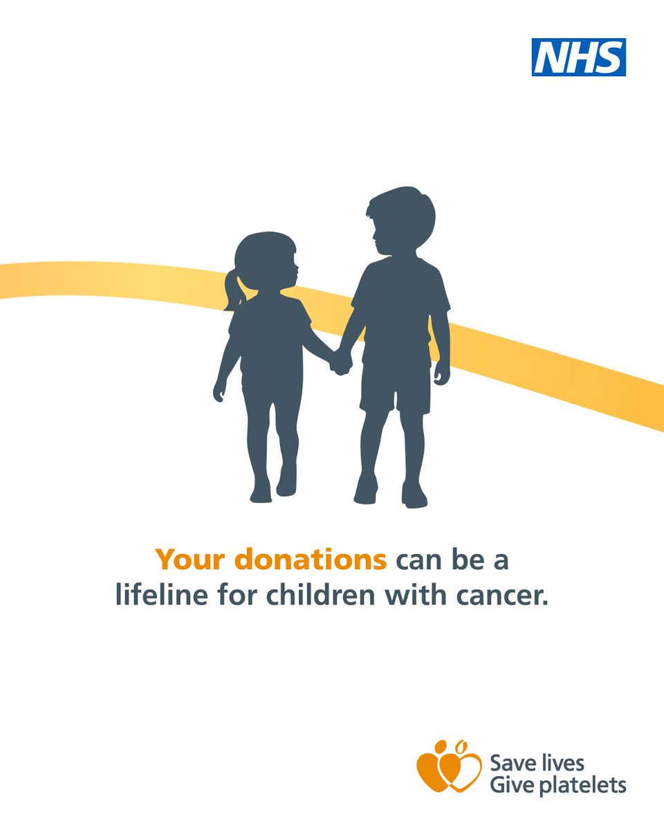 GiveBloodNHS's tweet photo. September is #ChildhoodCancerAwarenessMonth. 

Many children undergoing cancer treatment rely on platelet transfusions as part of their care. 

Just one platelet donation can help up to 12 children. 

Thank you to every donor. 💛 https://t.co/wo32ZvEjN0