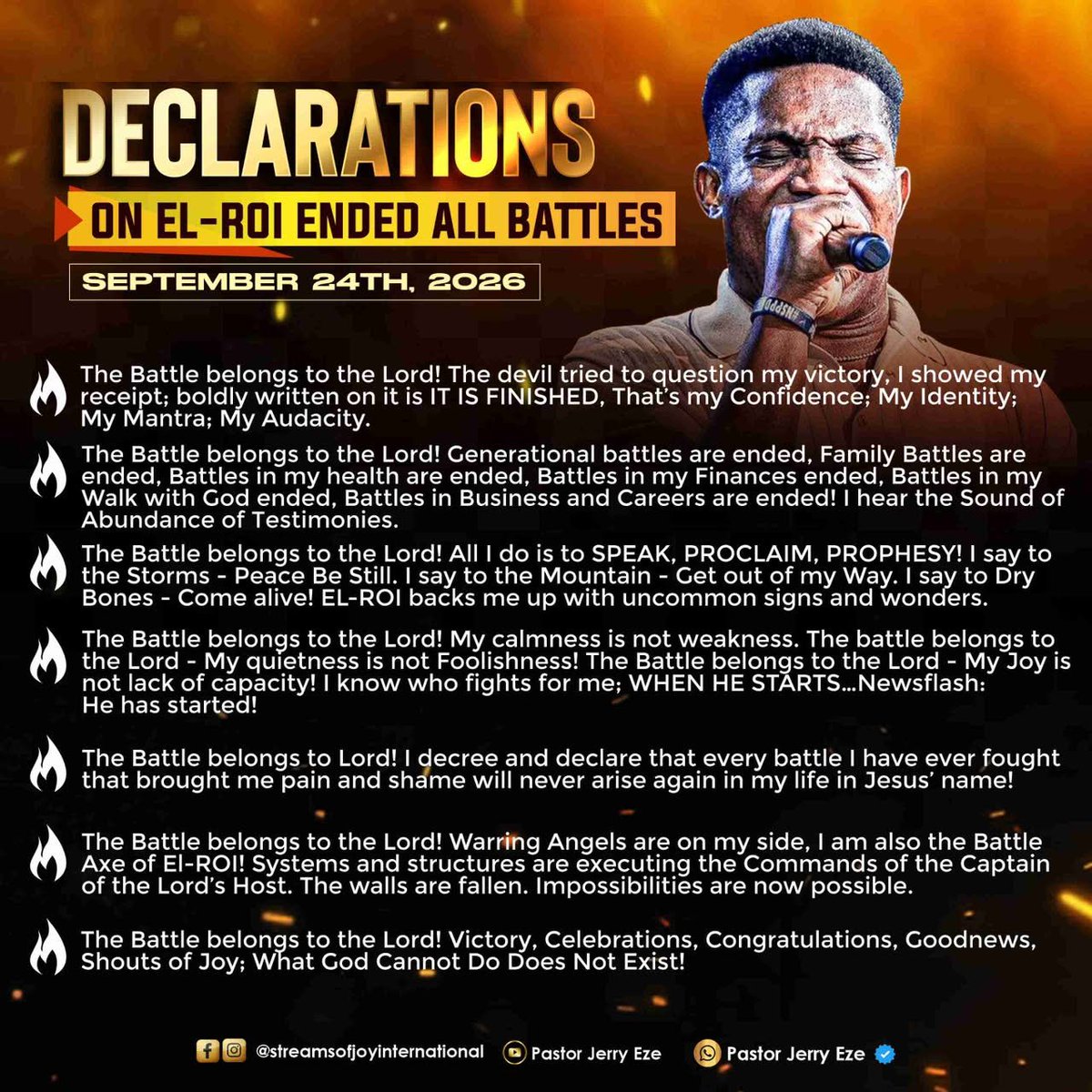 Ta1wo1's tweet photo. 𝗡𝗦𝗣𝗣𝗗 𝗗𝗔𝗜𝗟𝗬 𝗔𝗟𝗘𝗥𝗧_𝟮𝟰-𝟬𝟵-𝟮𝟬𝟮𝟲_
ALL BATTLES HAVE ENDED!
WHAT GOD CANNOT DO DOES NOT EXIST!!

#NSPPD #7AMFIREPRAYERS

Pray Here👇
https://t.co/uh3V4S2qvr

Watch the testimonies &amp; Share to bless a soul

Subscribe @ 
https://t.co/NroeVpTj7f

#AllBattlesHaveEnded https://t.co/Pj2sNu00WE